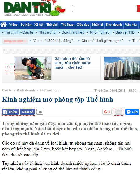 Dantri.com.vn - Kinh nghiệm mở phòng tập Thể hình