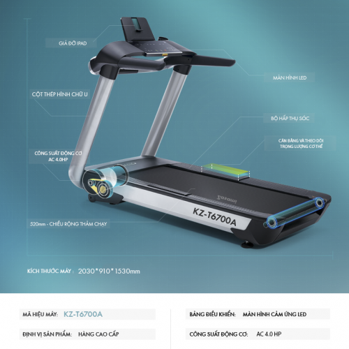 Máy chạy bộ Zasami KZ-T6700A